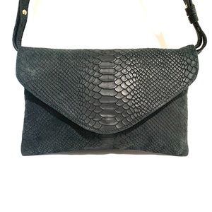 Gigi New York Embossed Python Leather Envelope Bag